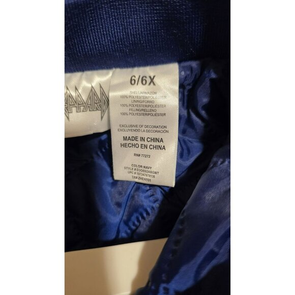 Def Leppard Jacket Girls Size 6 6x Navy Full Zip Bomber Jacket Size NWT Rock 80s - Picture 7 of 12